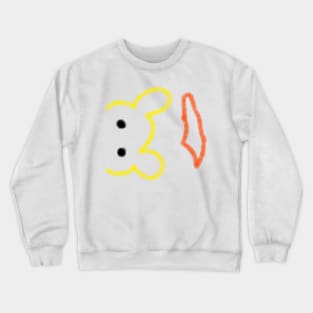 yellow red rat animal watercolor face design Crewneck Sweatshirt